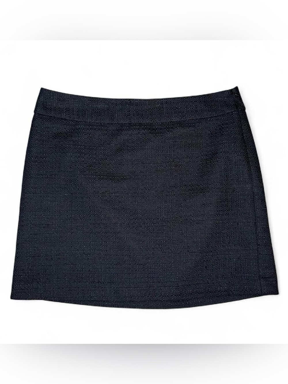 Banana Republic navy tweed textured a-line mini skirt 12 - retro mod preppy